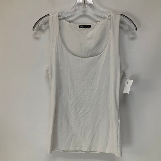 White Top Sleeveless Basic Zara, Size M