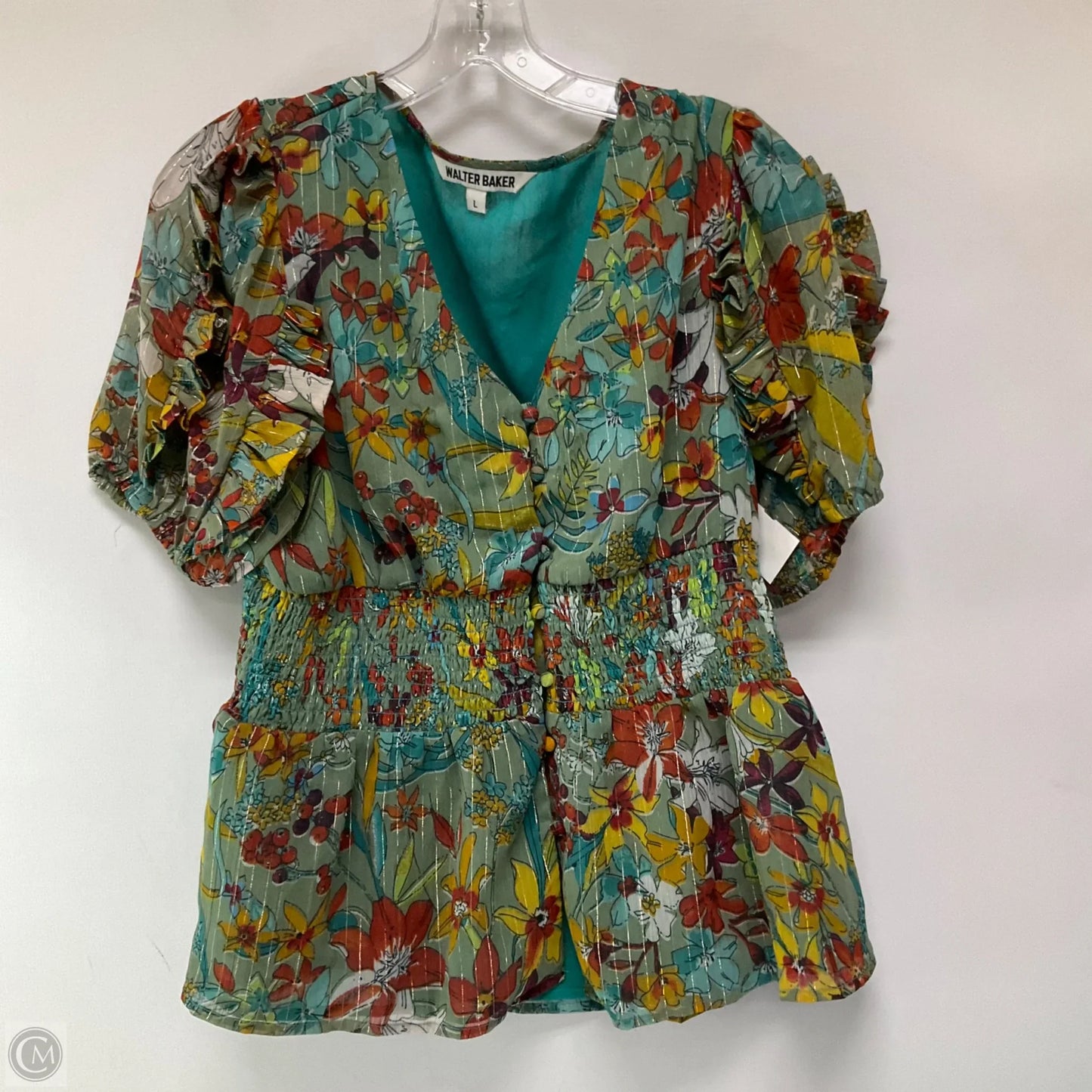 Top Short Sleeve By Walter Baker In Floral Print, Size: L