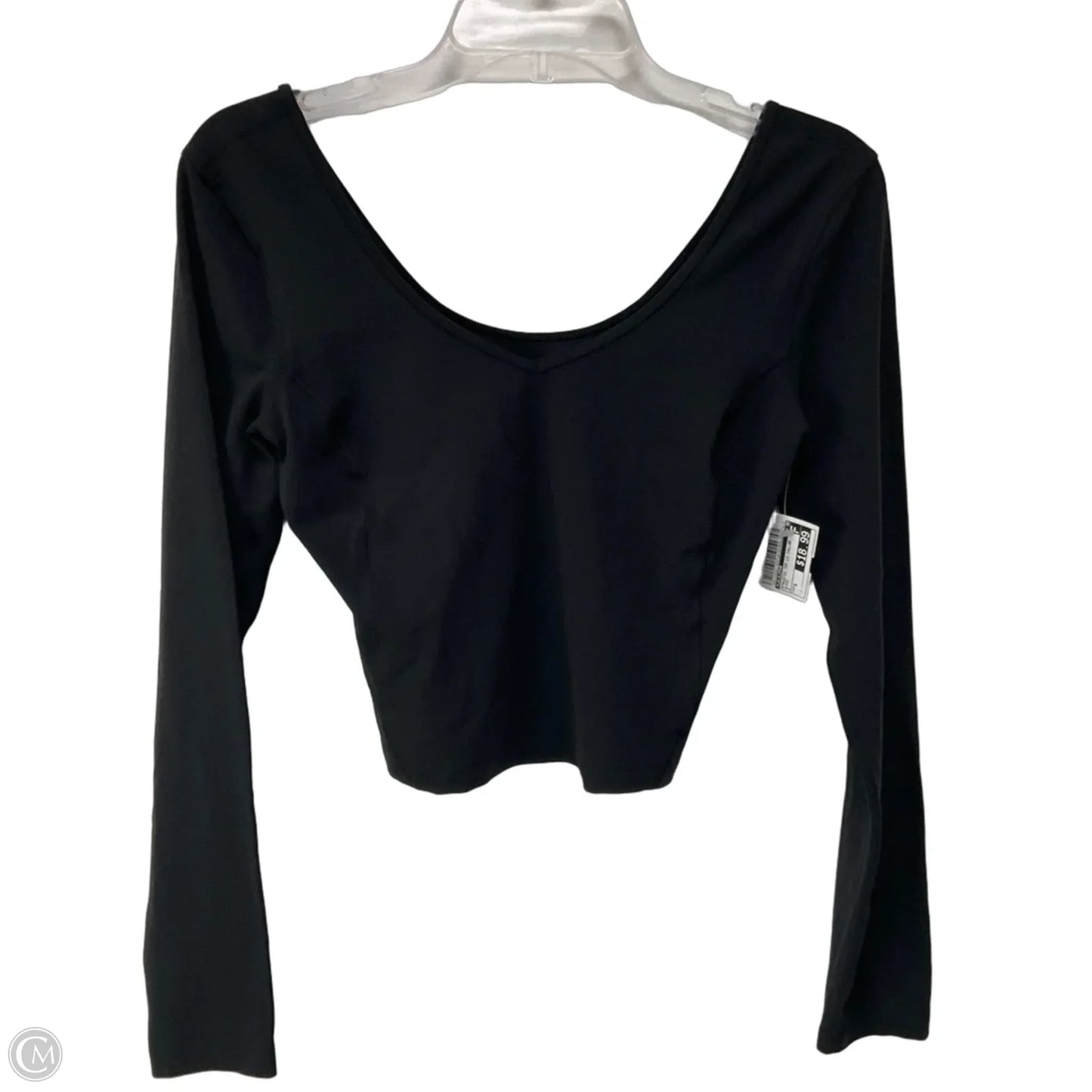 Athletic Top Long Sleeve Collar By Lululemon In Black, Size: S