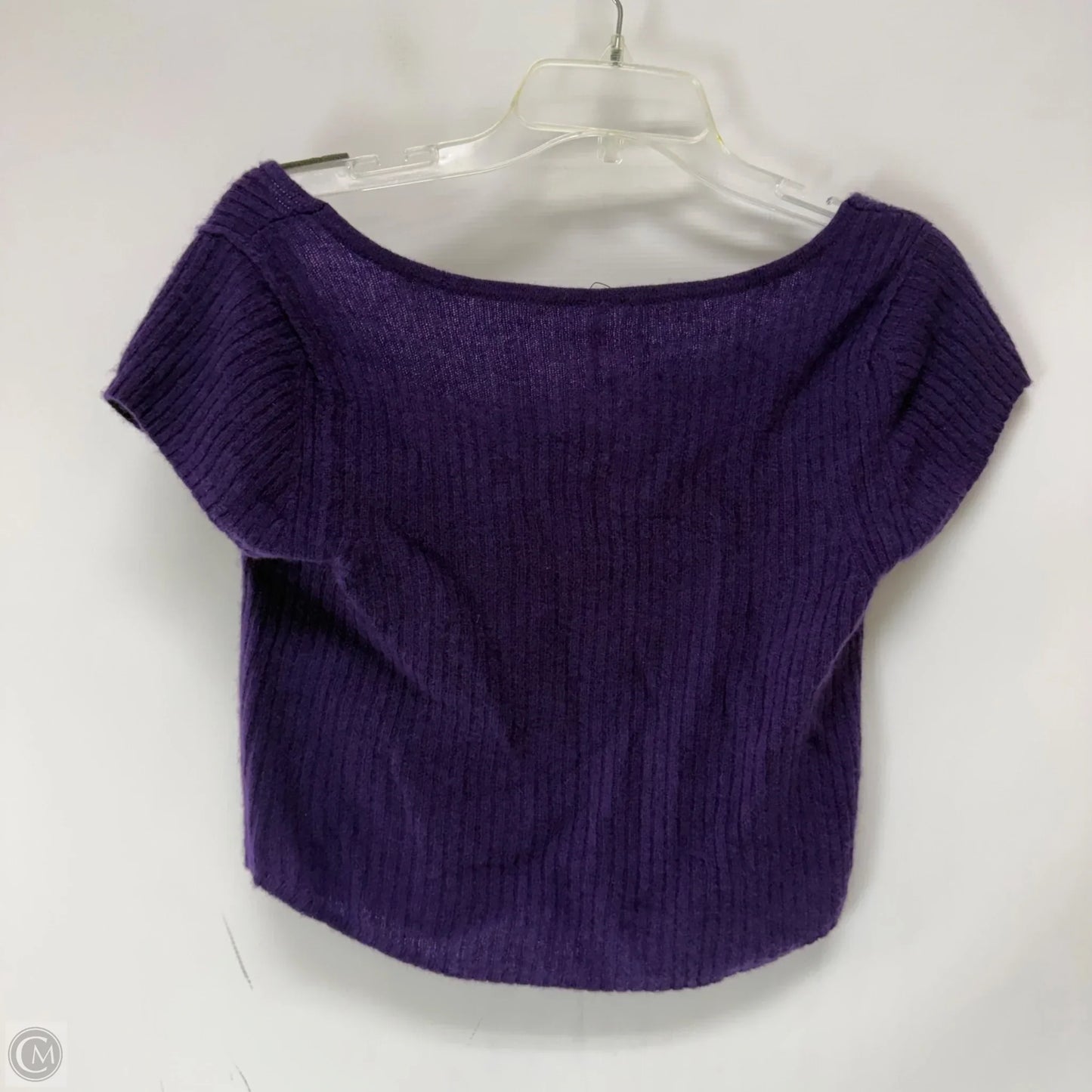 Top Short Sleeve By Free Assembly In Purple, Size: M
