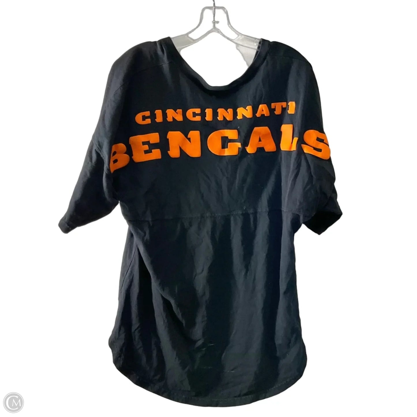 Athletic Top Short Sleeve By Nfl In Black, Size: L