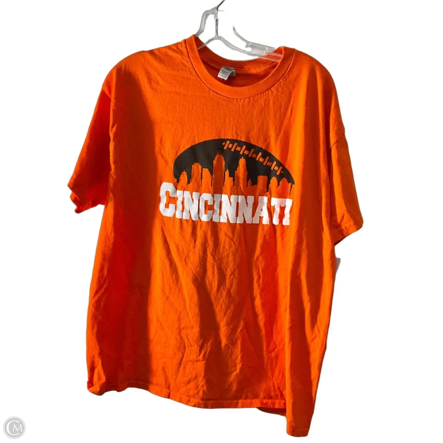 Athletic Top Short Sleeve By Gildan In Orange, Size: Xl