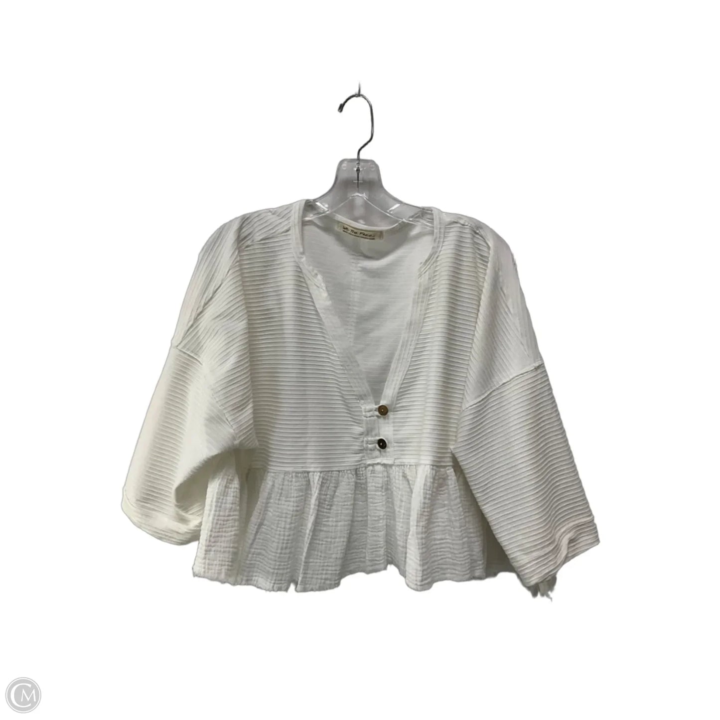 Top 3/4 Sleeve By Free People In White, Size: S