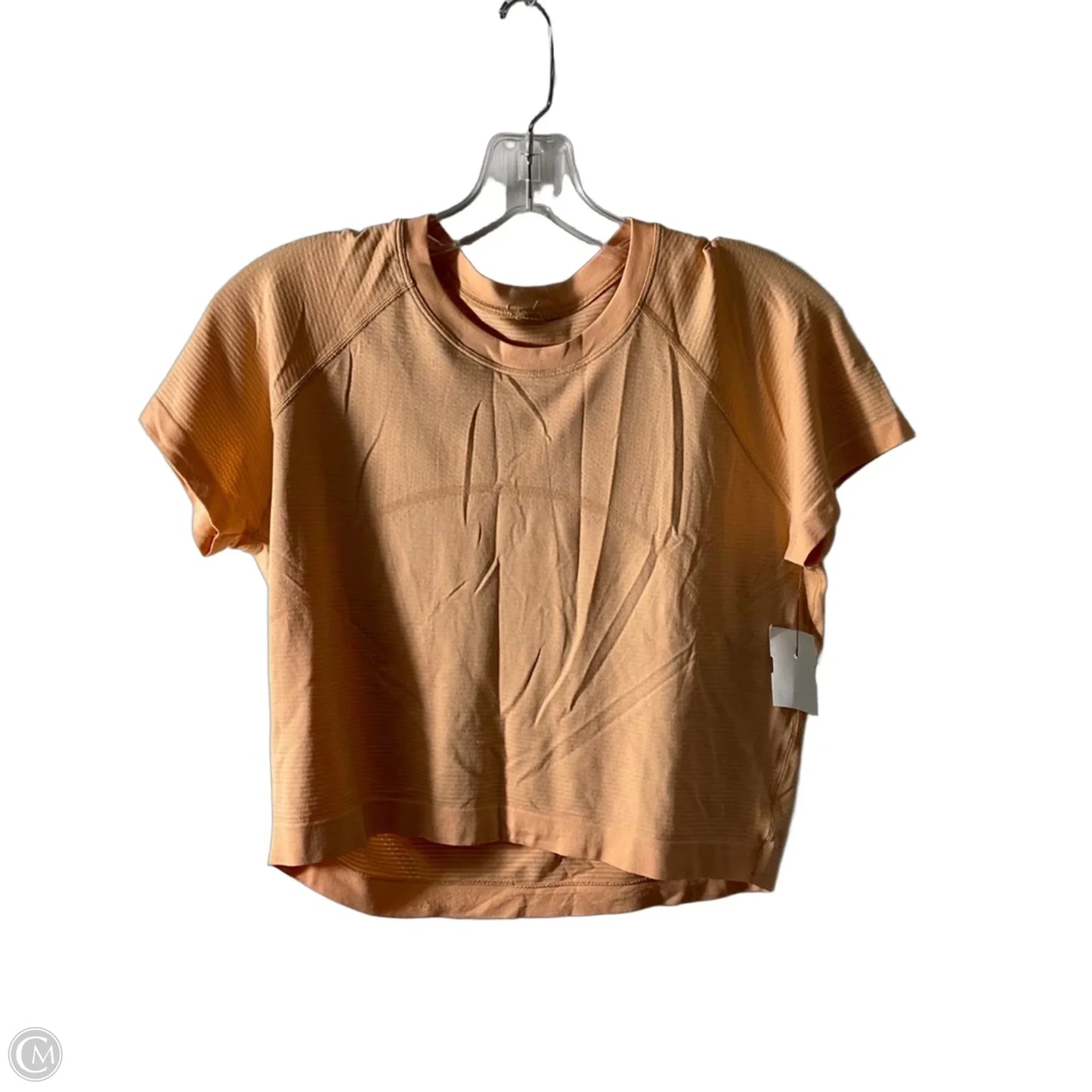 Athletic Top Short Sleeve By Lululemon In Orange, Size: 6