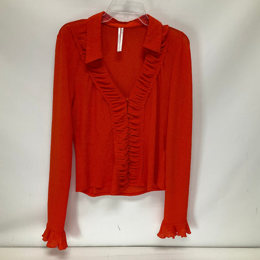 Orange Top 3/4 Sleeve Anthropologie, Size L