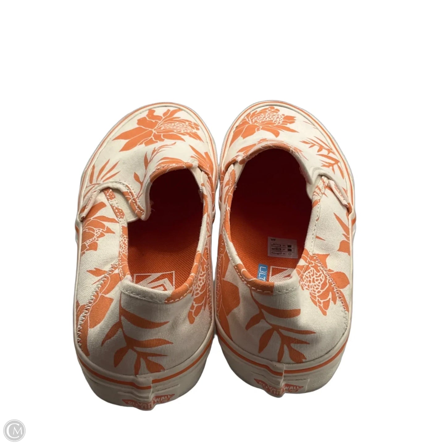 Shoes Sneakers By Vans In Cream & Orange, Size: 8.5