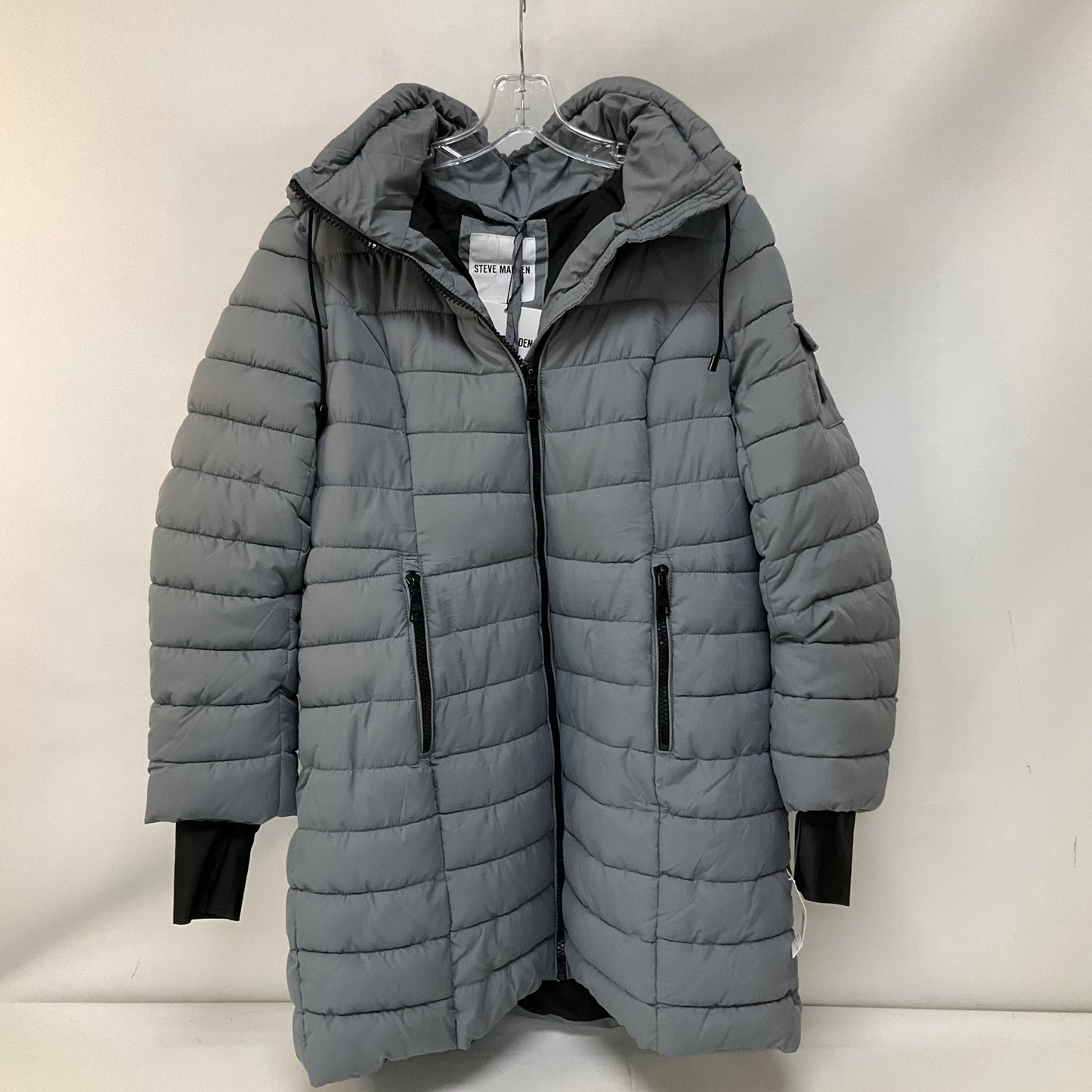 Jacket Puffer & Quilted By Steve Madden In Grey, Size: Xl