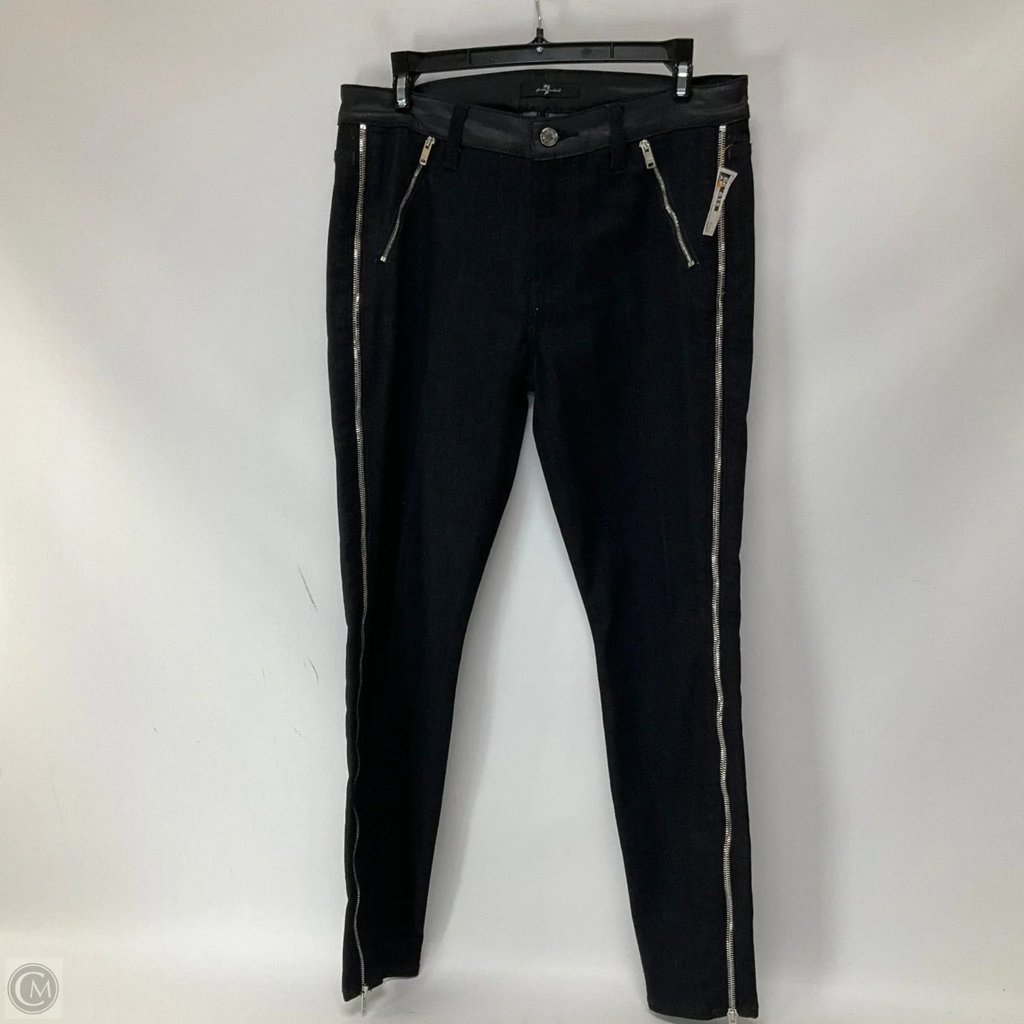 Jeans Straight By 7 For All Mankind In Black, Size: 8