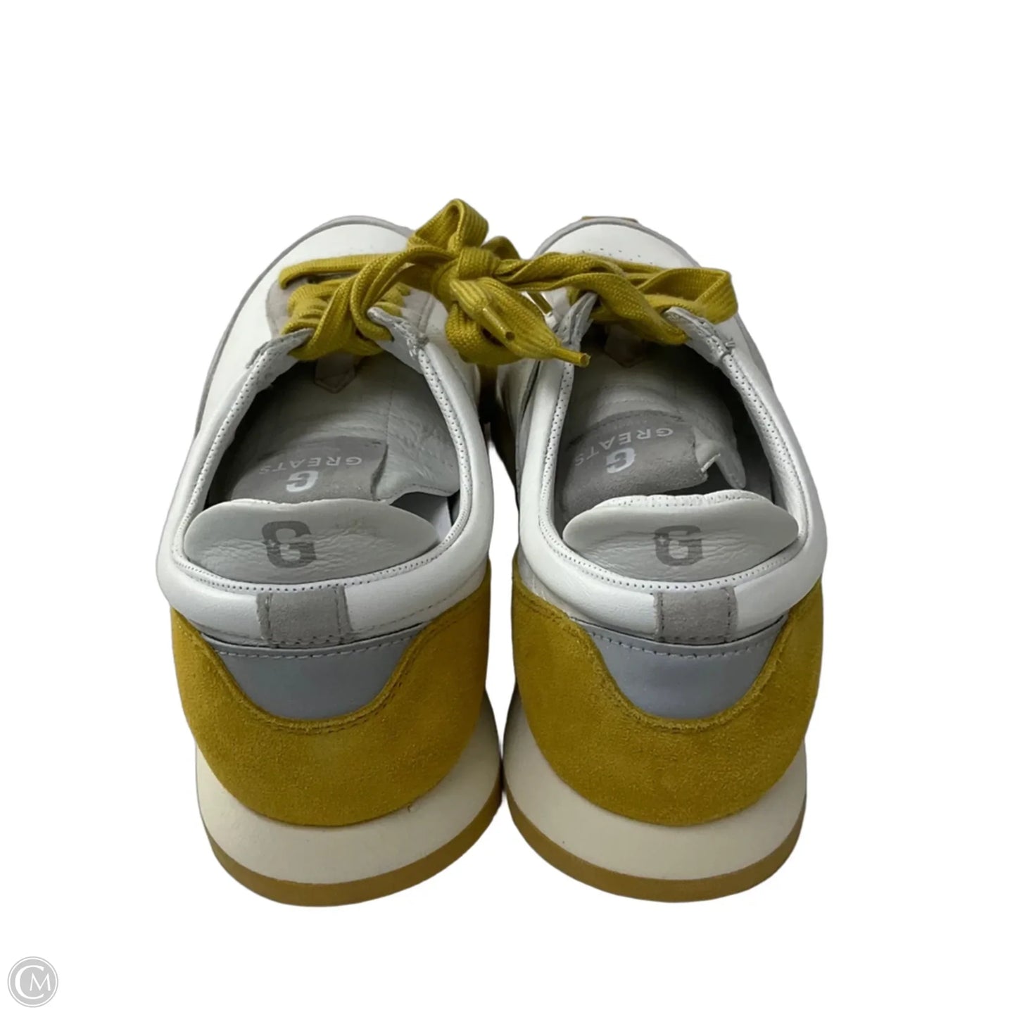Shoes Sneakers By Cma In White & Yellow, Size: 9.5