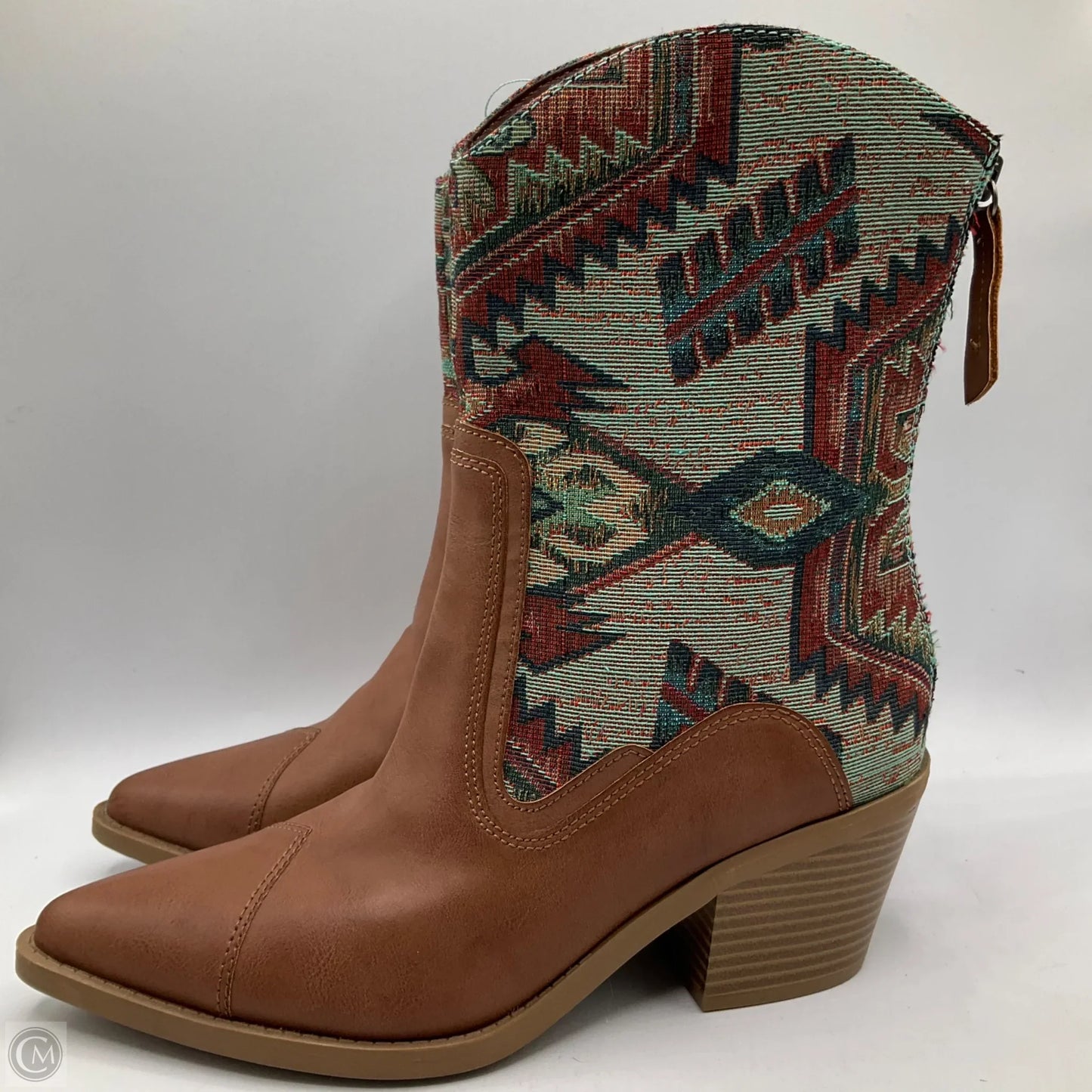 Boots Western By Wonderly In Brown & Green, Size: 8