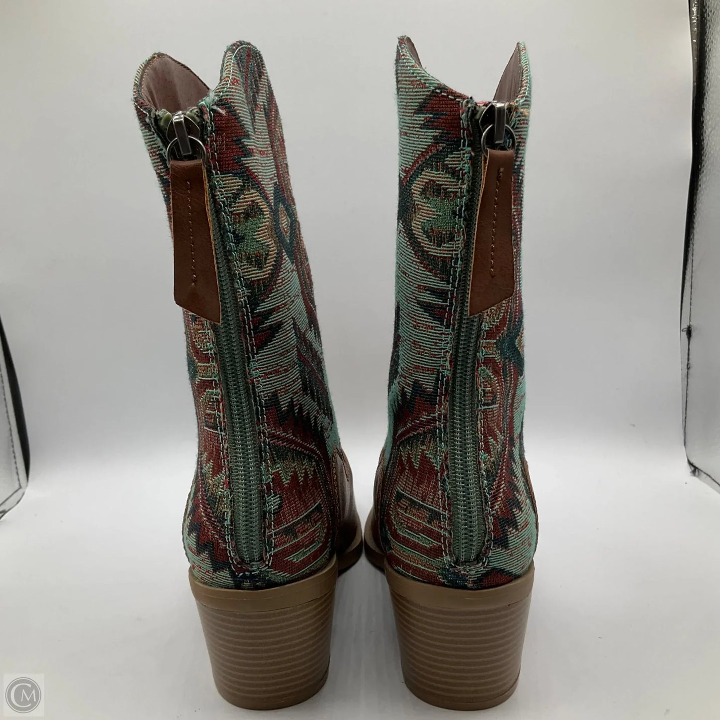 Boots Western By Wonderly In Brown & Green, Size: 8