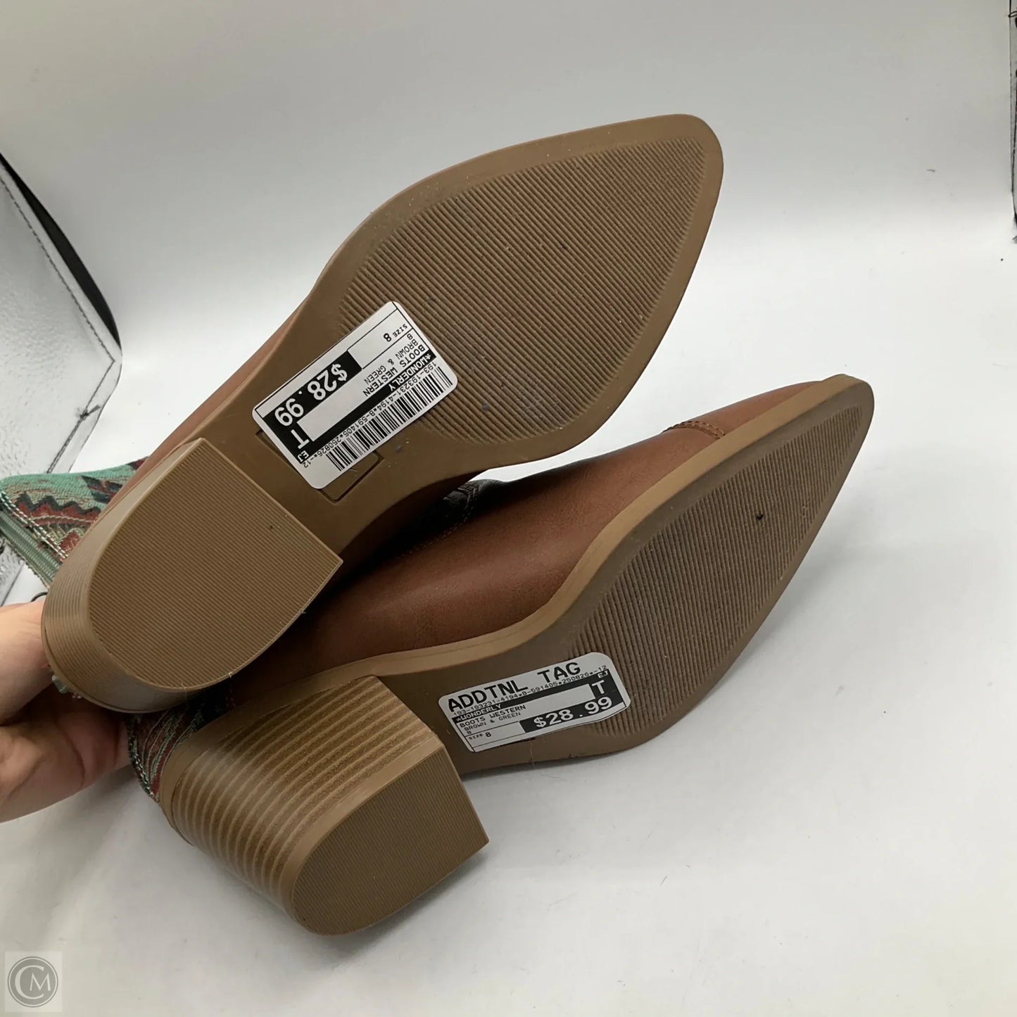 Boots Western By Wonderly In Brown & Green, Size: 8