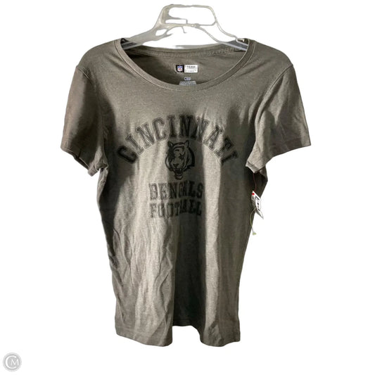 Athletic Top Short Sleeve By Nfl In Grey, Size: L