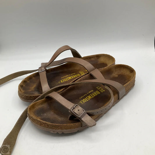 Sandals Flats By Birkenstock In Brown, Size: 7.5
