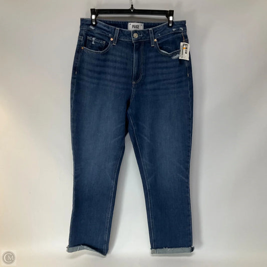 Jeans Straight By Paige In Blue Denim, Size: 4