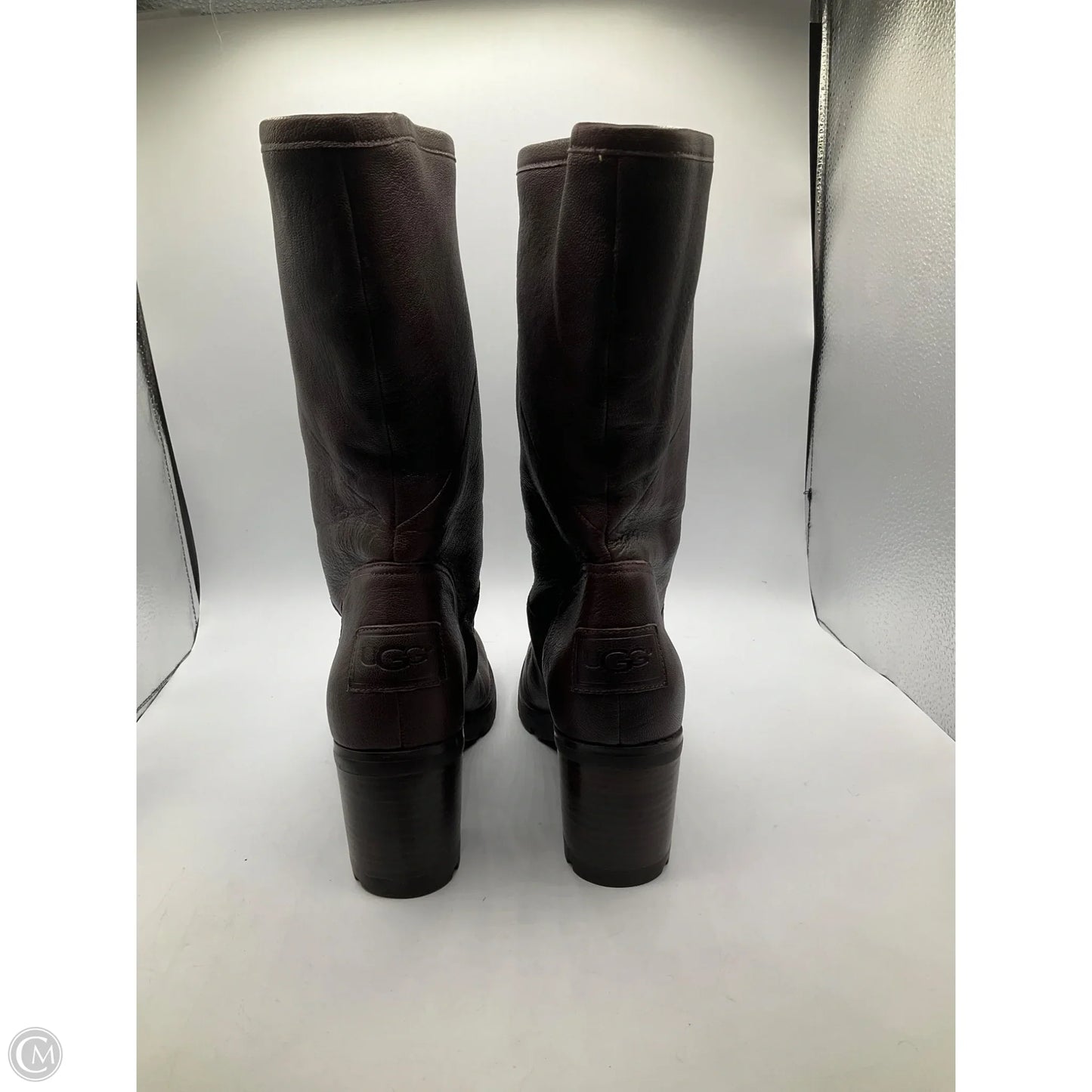 Boots Designer By Ugg In Brown, Size: 9