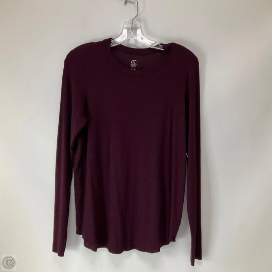 Top Long Sleeve By Aerie In Purple, Size: L