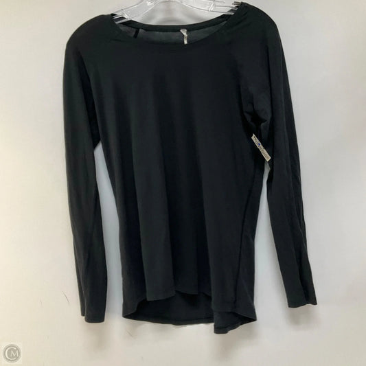Athletic Top Long Sleeve Collar By Lululemon In Black, Size: 4