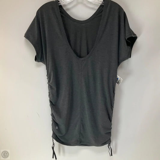 Athletic Top Short Sleeve By Lululemon In Grey, Size: 4