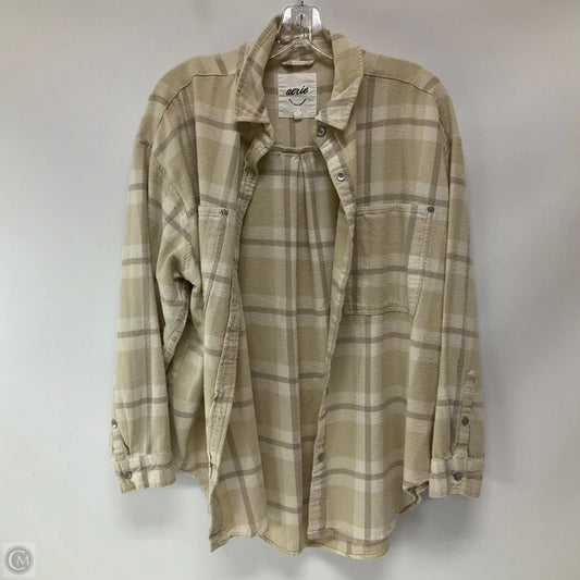 Jacket Shirt By Aerie In Plaid Pattern, Size: M