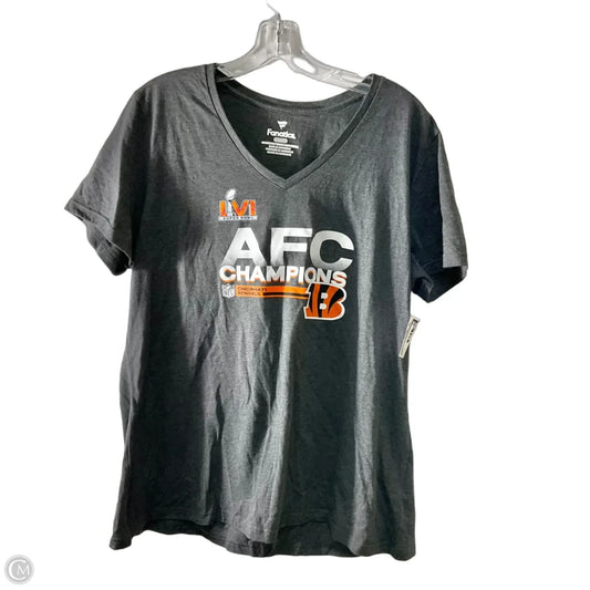 Athletic Top Short Sleeve By Fanatics In Grey, Size: 2x