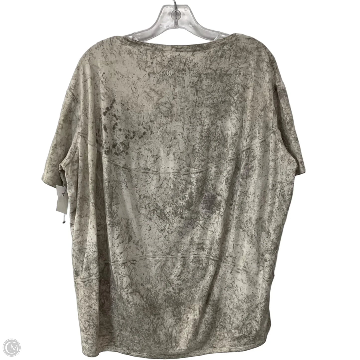Athletic Top Short Sleeve By Lululemon In Brown & Cream, Size: 8
