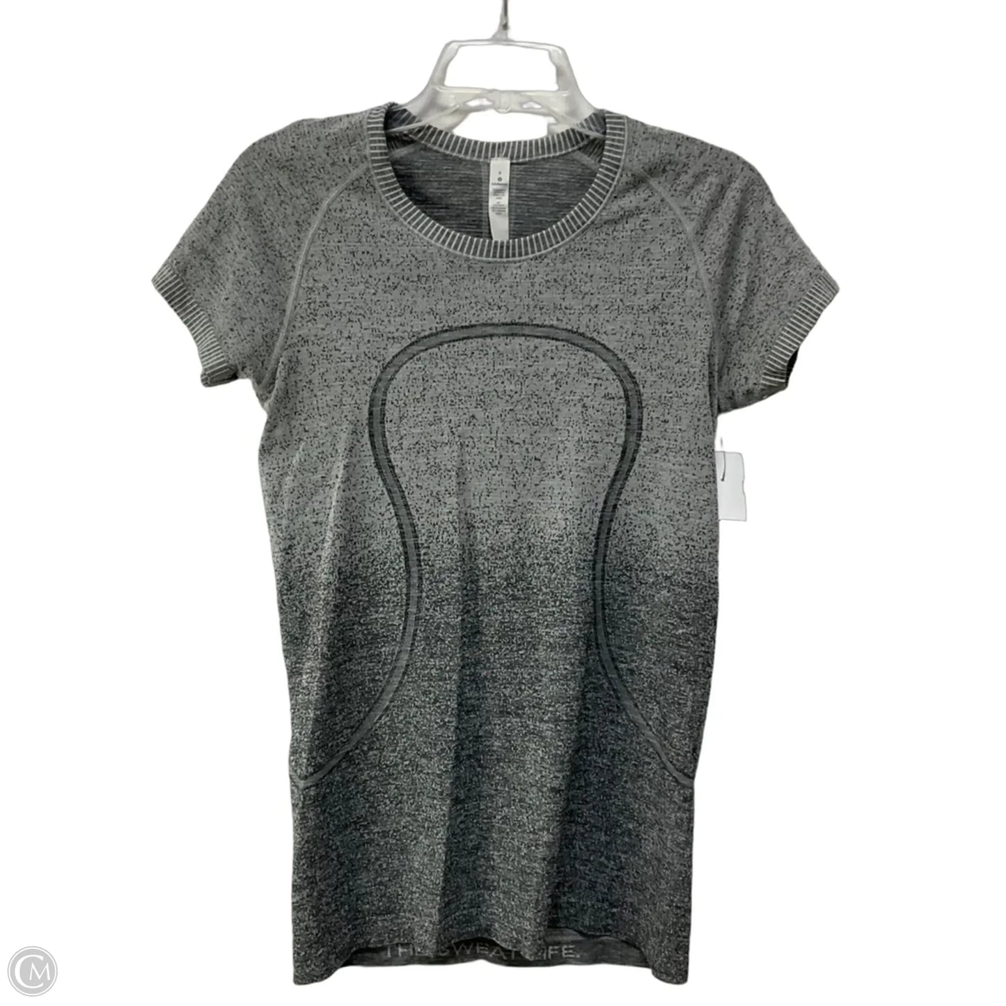 Athletic Top Short Sleeve By Lululemon In Grey, Size: 8