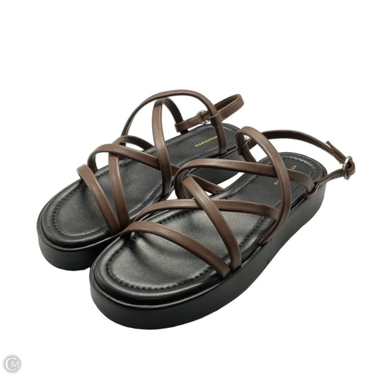 Sandals Flats By Anthropologie In Black & Brown, Size: 9