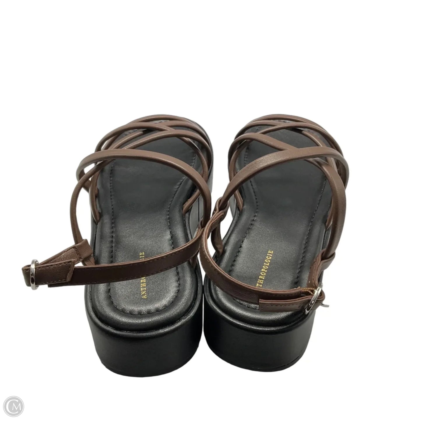 Sandals Flats By Anthropologie In Black & Brown, Size: 9