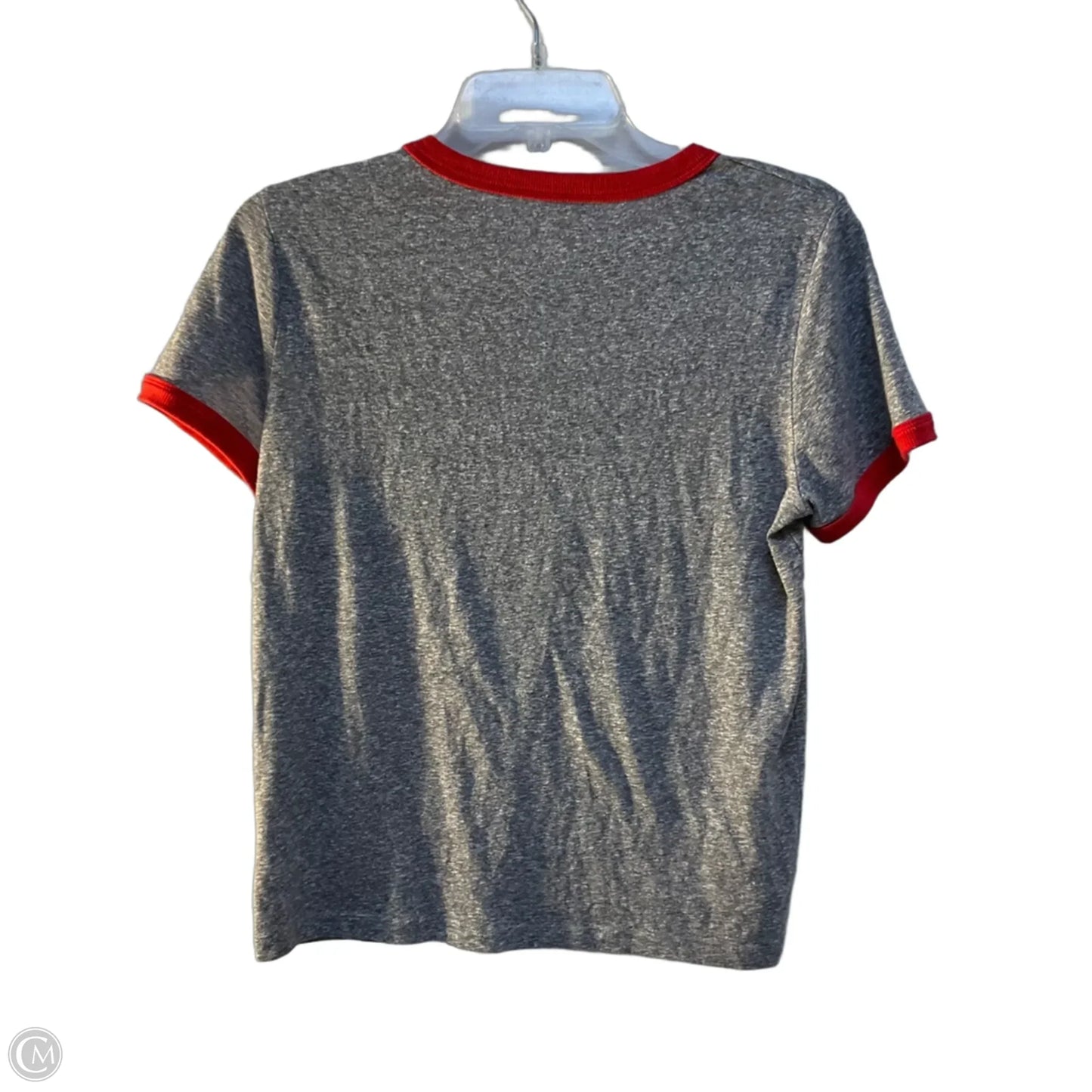 Athletic Top Short Sleeve By Under Armour In Grey & Red, Size: M