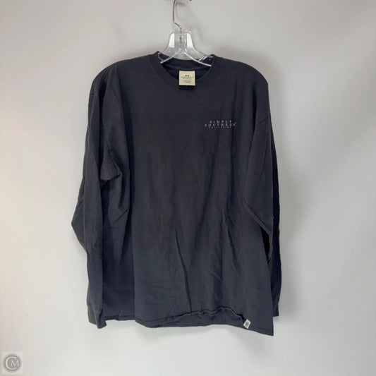 Top Long Sleeve By Simply Southern In Grey, Size: L