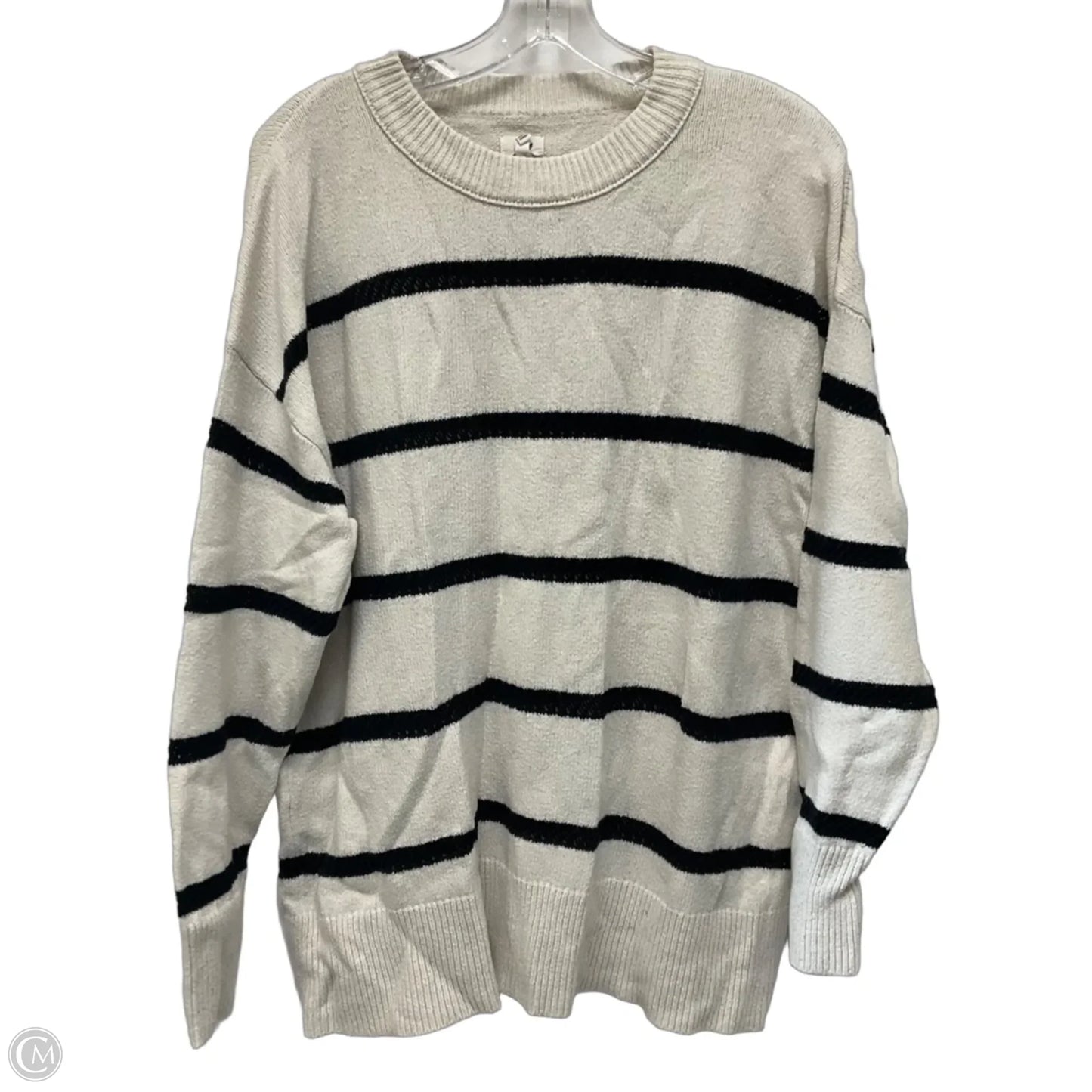 Top Long Sleeve By Aerie In Black & White, Size: M