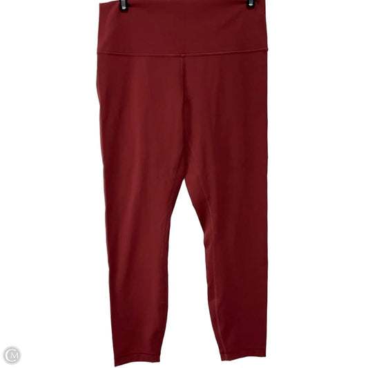 Athletic Leggings By Lululemon In Red, Size: 10