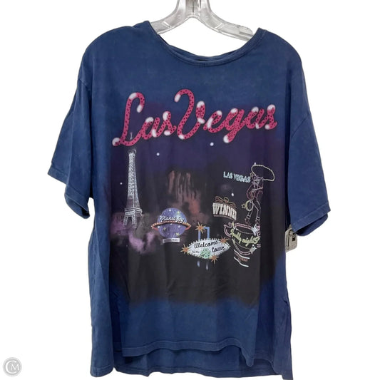Top Short Sleeve By Zara In Blue, Size: L