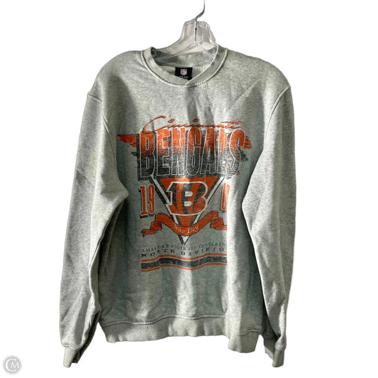 Athletic Sweatshirt Crewneck By Nfl In Grey, Size: M