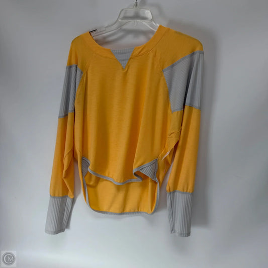 Athletic Top Long Sleeve Crewneck By Free People In Orange & Silver, Size: M