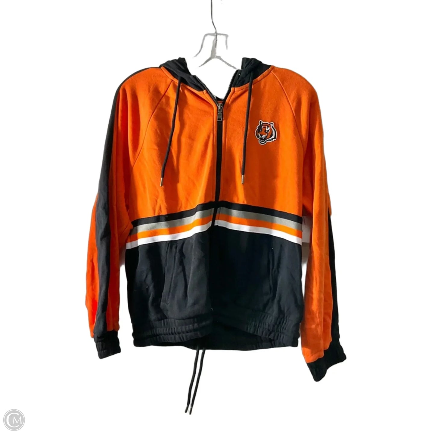 Sweatshirt Hoodie By Clothes Mentor In Black & Orange, Size: M