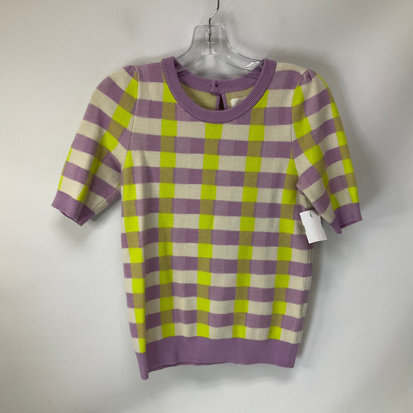 Sweater Short Sleeve By Maeve In Checkered Pattern, Size: Xs