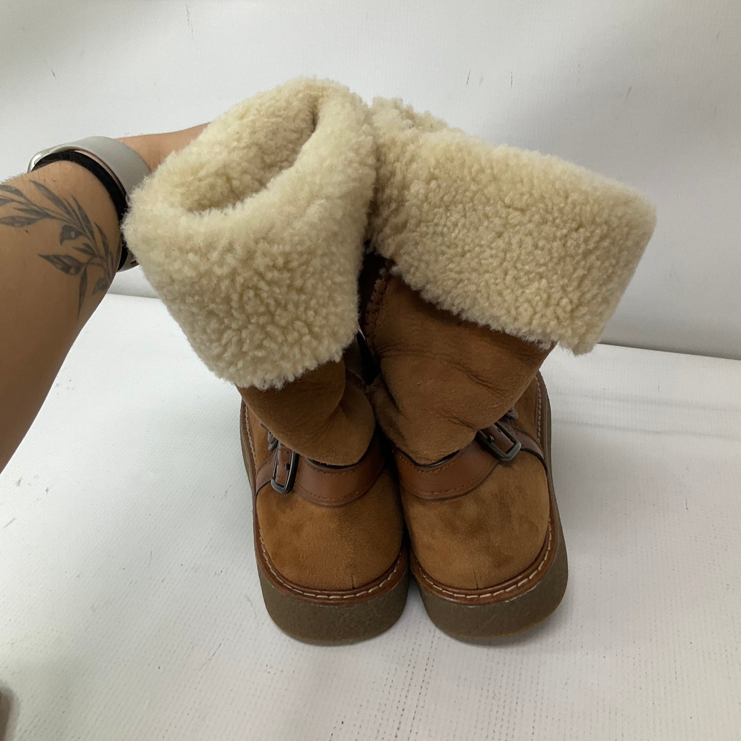 Boots Snow By Coach In Brown, Size: 9