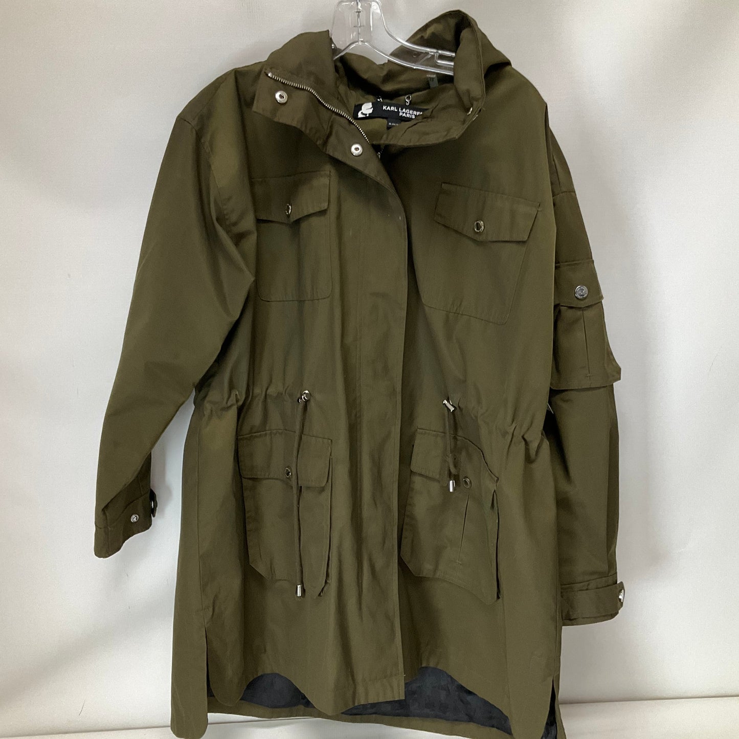 Jacket Windbreaker By Karl Lagerfeld In Green, Size: Xl