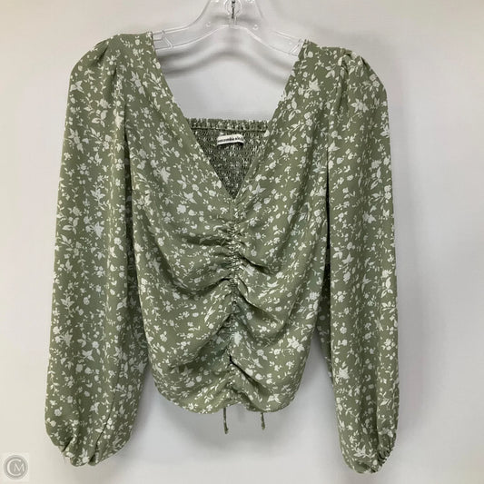 Top Long Sleeve By Abercrombie And Fitch In Green, Size: Xs