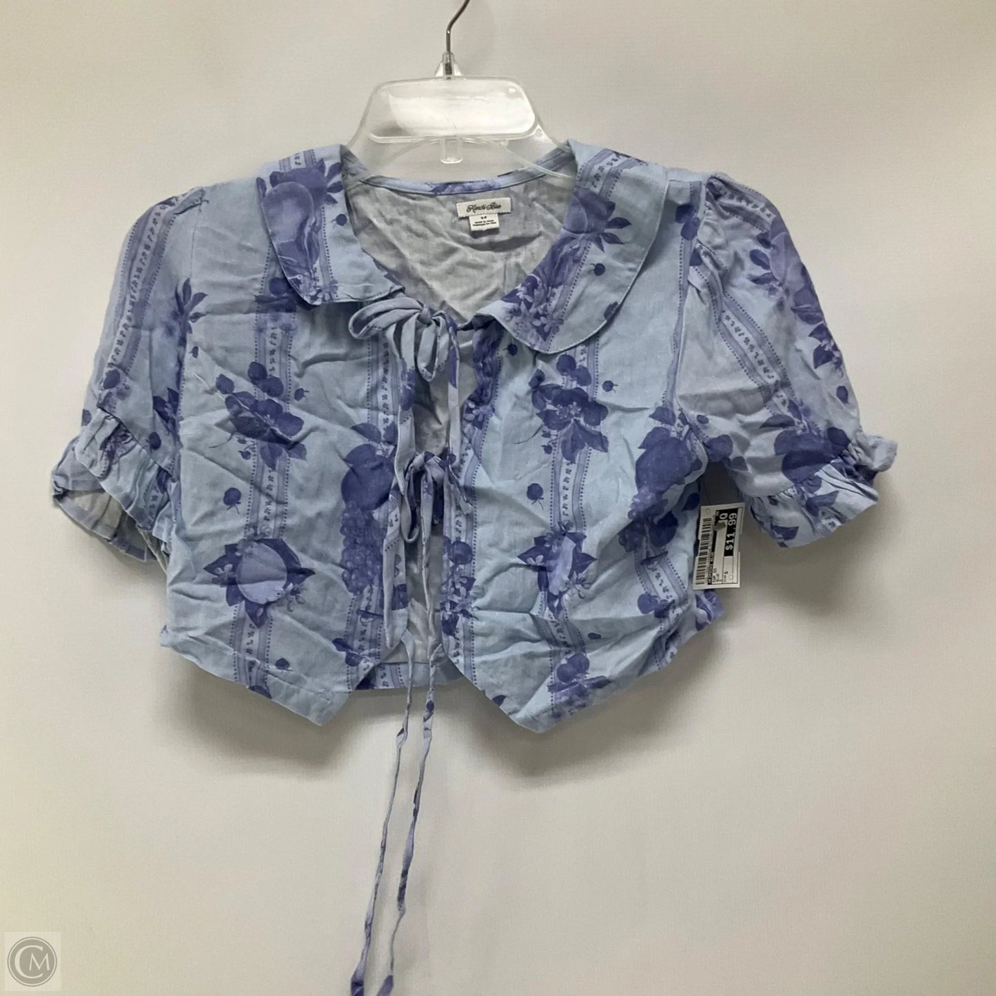 Top Short Sleeve By Kimichi Blue In Blue, Size: S