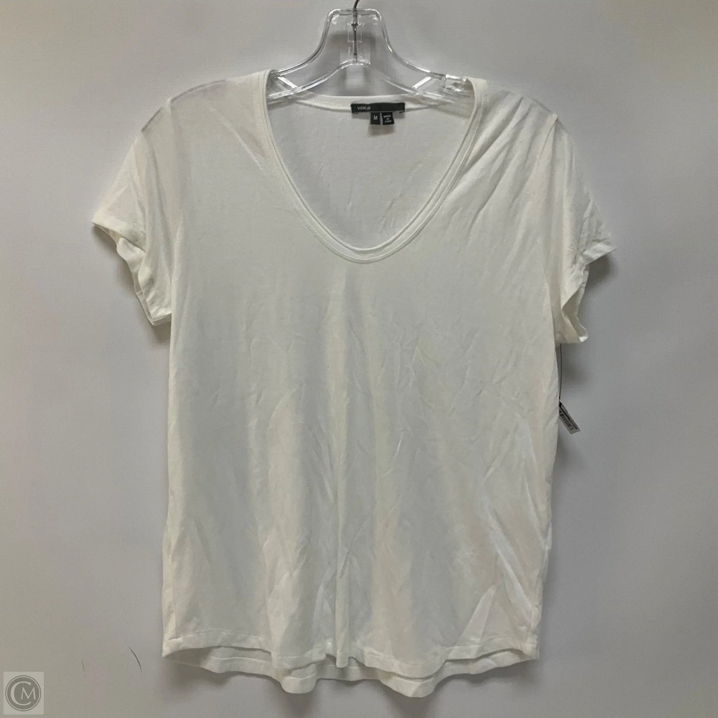 Top Short Sleeve Basic By Vince In White, Size: M
