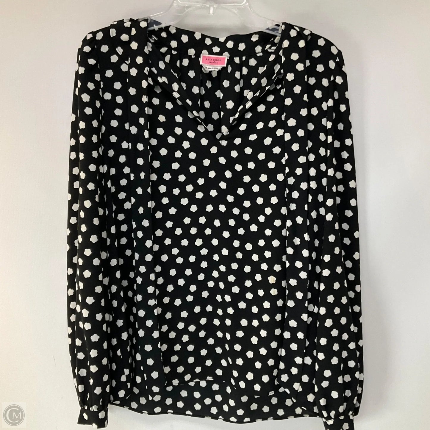 Top Long Sleeve Designer By Kate Spade In Black & White, Size: M