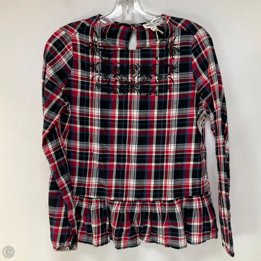 Top Long Sleeve By Beachlunchlounge In Plaid Pattern, Size: Xs