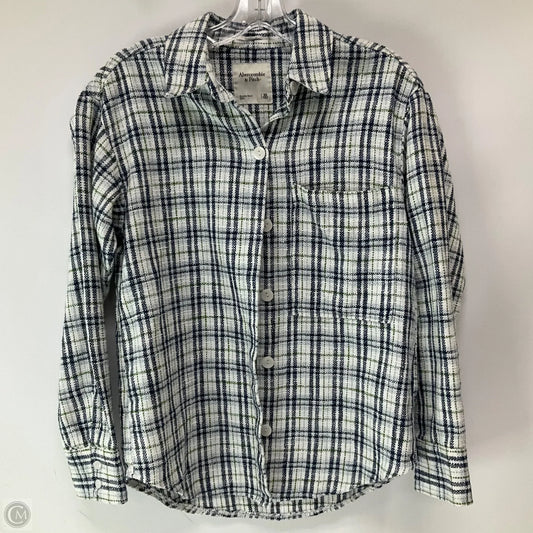 Top Long Sleeve By Abercrombie And Fitch In Plaid Pattern, Size: Xs