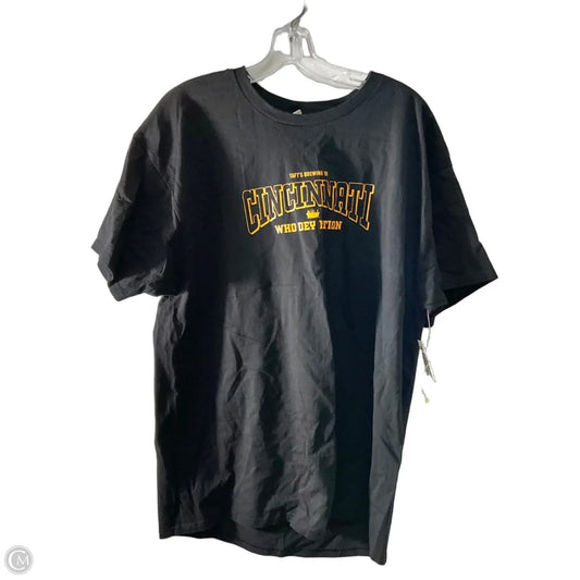 Athletic Top Short Sleeve By Hanes In Black, Size: Xl