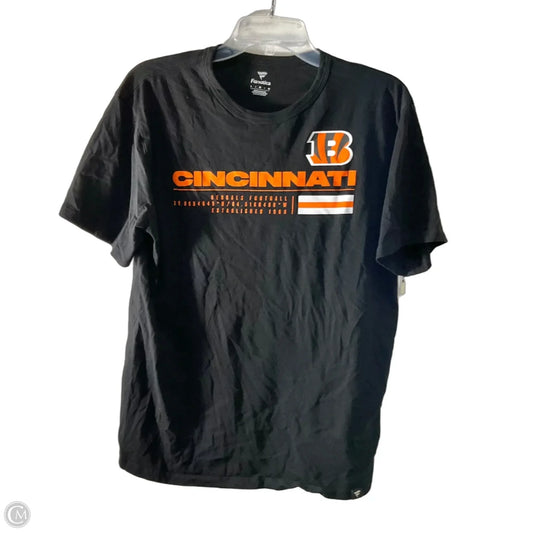Athletic Top Short Sleeve By Fanatics In Black, Size: L