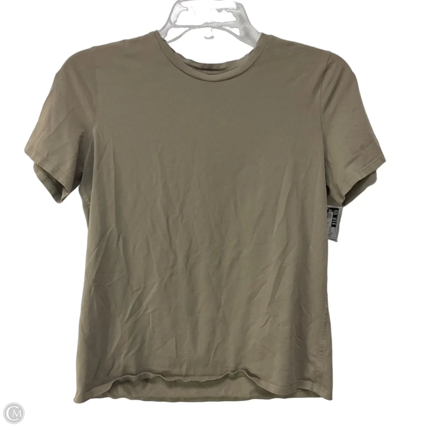 Athletic Top Short Sleeve By Lululemon In Tan, Size: 6