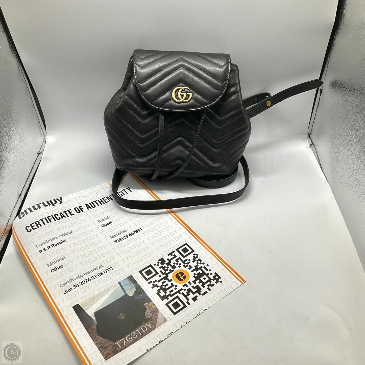 Backpack Luxury Designer By Gucci, Size: Small